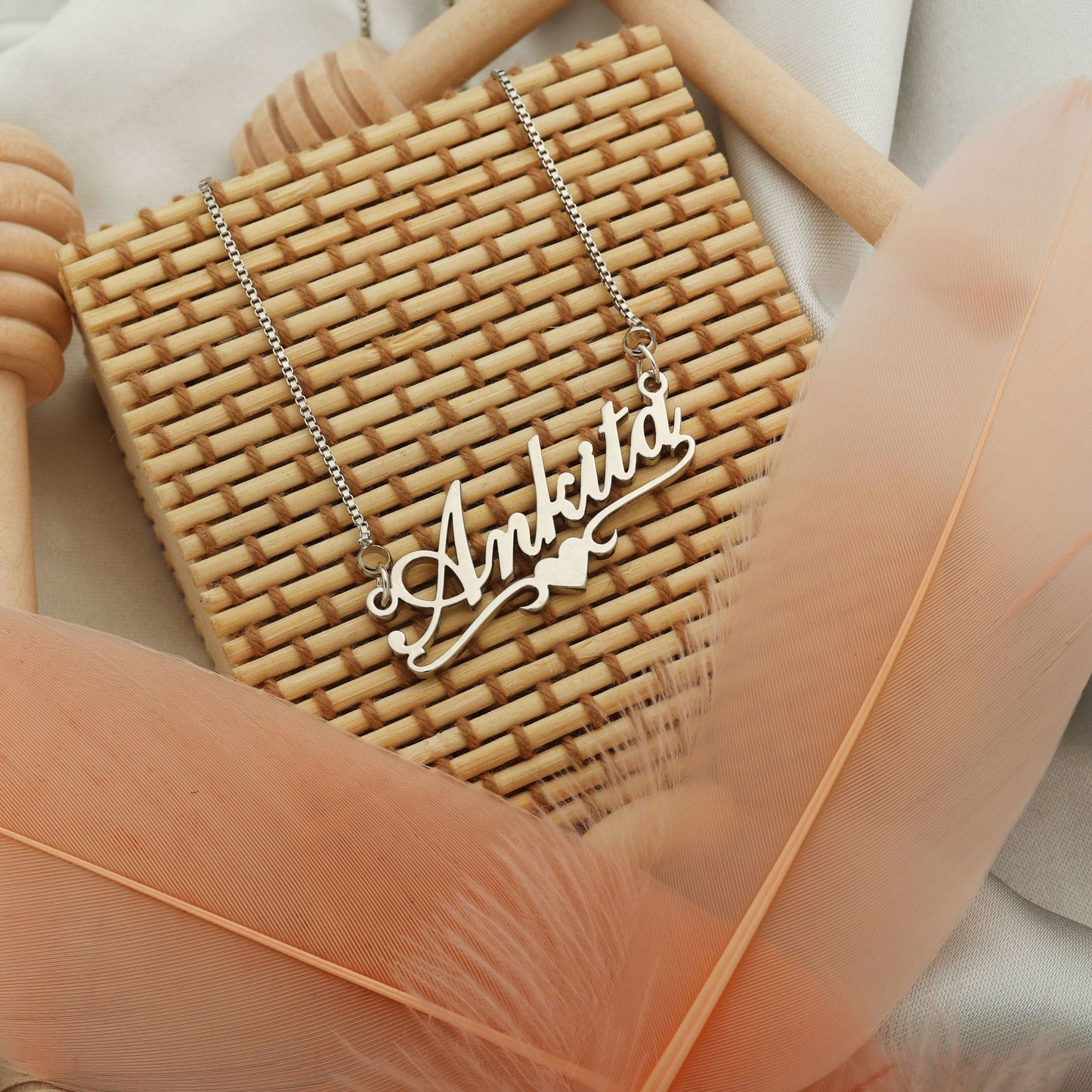 Bottom Heart Style Name Necklace